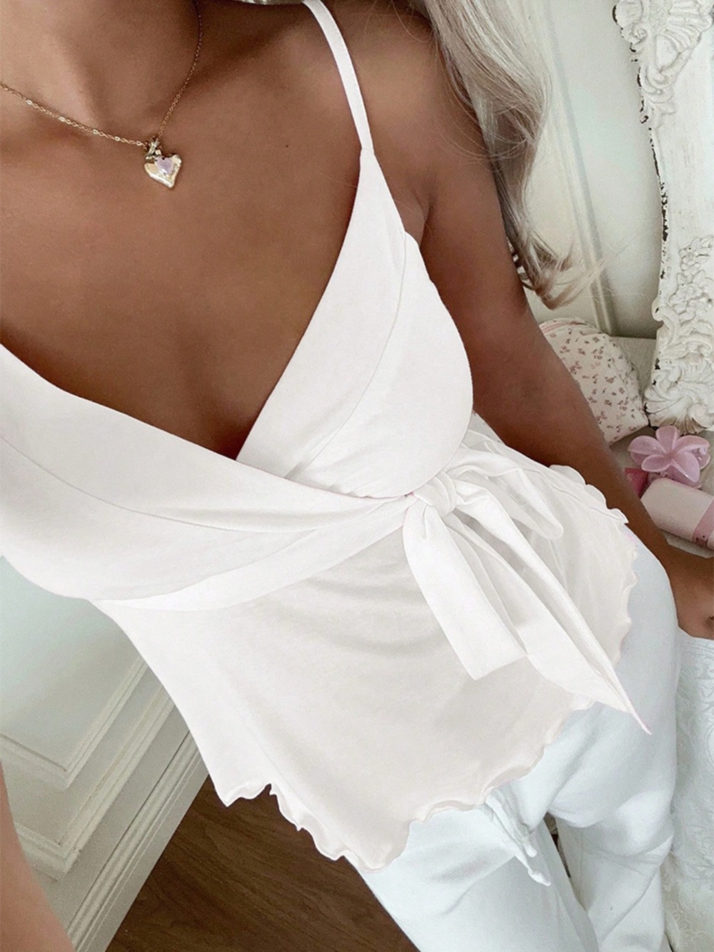 Wrap Tie Surplice Cami - Picture 7 of 15